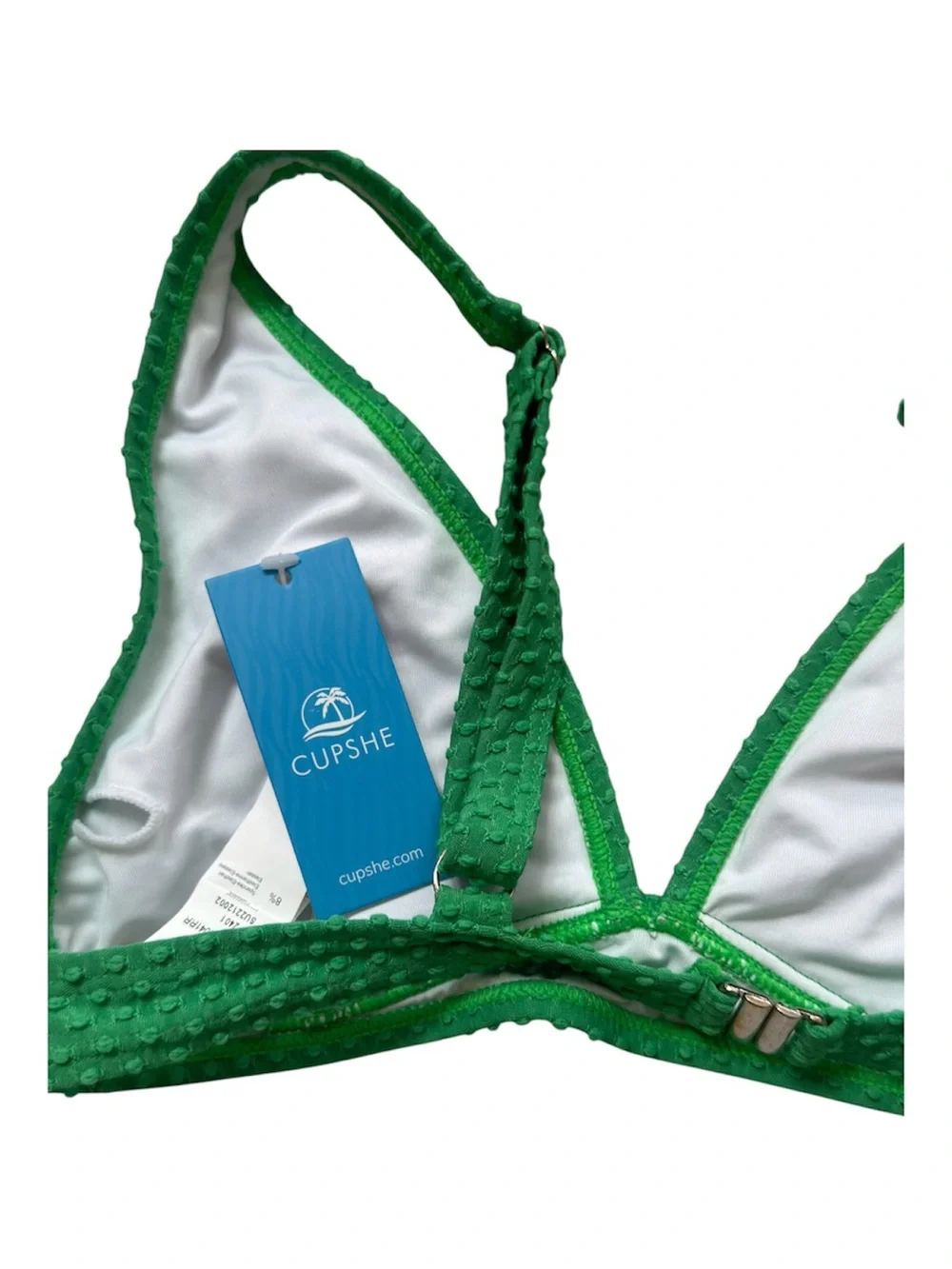 Cupshe Emerald Green Textured Triangle Bikini
